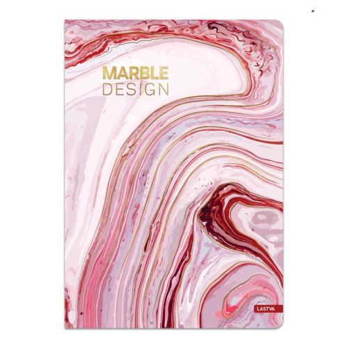 Тетрадка LASTVA Marble, A4, 96 л., линиран офсет 70 г, твърда корица мат ламинат с релефно фолио 1