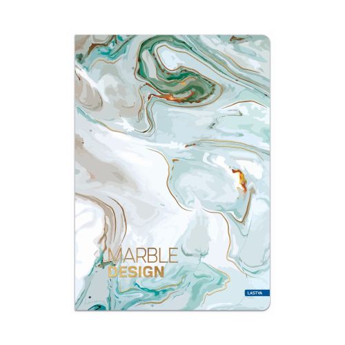 Тетрадка LASTVA Marble, A5, 96 л., линиран офсет 70 г, твърда корица мат ламинат с релефно фолио 1