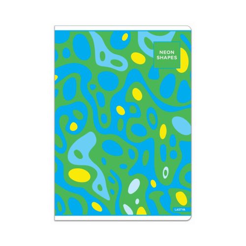 Тетрадка LASTVA Neon Shapes, A5, 52 л., линиран офсет 80 г, корица 300 г, мат ламинат, UV лак 1