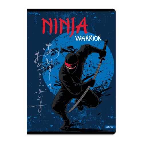 Тетрадка LASTVA Ninja Warrior, A4, 52 л., линиран офсет 80 г, корица 300 г, мат ламинат, UV лак 1