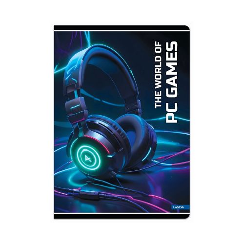Тетрадка LASTVA PC Games, A5, 52 л., линиран офсет 80 г, корица 300 г, мат ламинат, UV лак 4