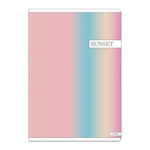 Тетрадка LASTVA Sunset, A4, 52 л., линиран офсет 80 г, корица 300 г, глитер ламинат 1
