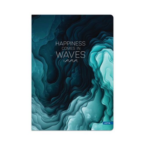 Тетрадка LASTVA WAVES, A5, 96 л., линиран офсет 70 г офсет, твърда корица мат ламинат, златно фолио 1