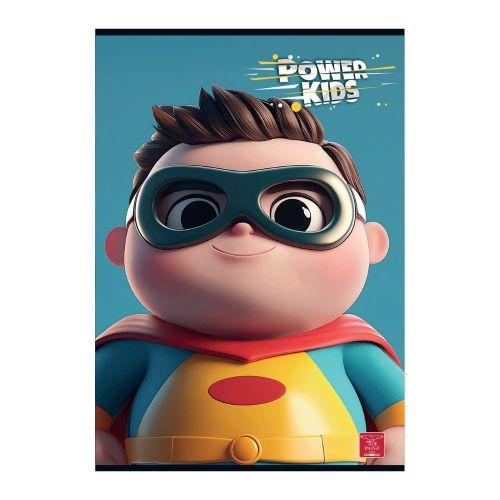 Тетрадка PIGNA Power Kids, А4, 42 л., линиран офсет 80 г, корица картон 200 г, UV лак 1