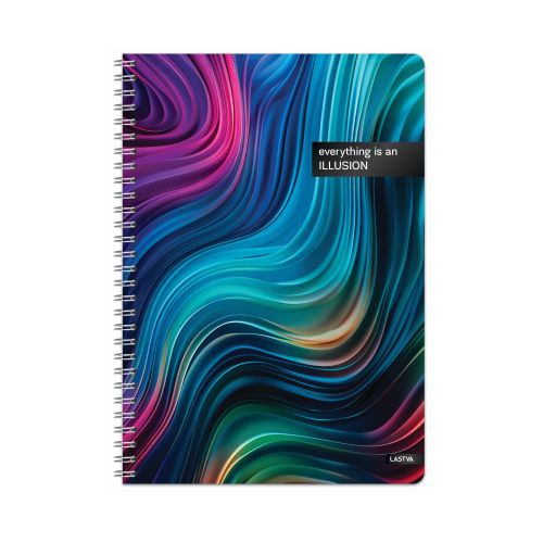 Тетрадка със спирала LASTVA Illusion, A5, 100 л., линиран офсет 70 г, корица 300г, мат ламинат+UVлак 1