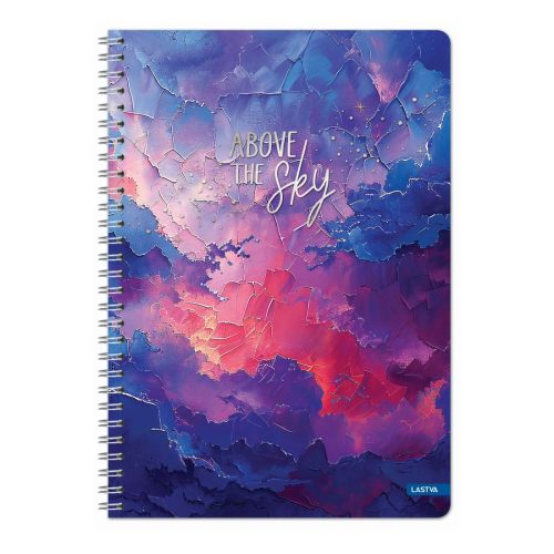 Тетрадка със спирала LASTVA Sky, A4, 100 л., линиран офсет 70 г, корица 300 г, мат ламинат, холограф 1