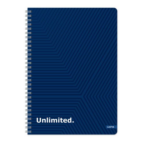Тетрадка със спирала LASTVA Unlimited, A4, 150 л., линиран офсет 70 г, тв. корица мат ламинат+UV лак 1