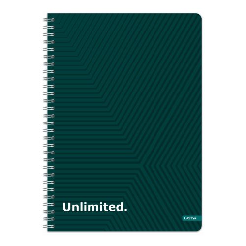 Тетрадка със спирала LASTVA Unlimited, A4, 200 л., линиран офсет 70 г, тв. корица мат ламинат+UV лак 1