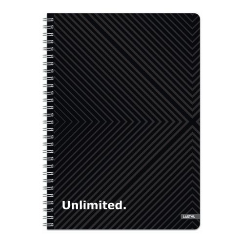 Тетрадка със спирала LASTVA Unlimited, A4, 80 л., линиран офсет 70 г, тв. корица мат ламинат+UV лак 1