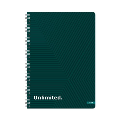 Тетрадка със спирала LASTVA Unlimited, A5, 150 л., линиран офсет 70 г, тв. корица мат ламинат+UV лак 1