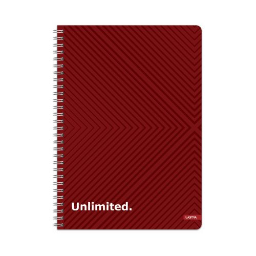 Тетрадка със спирала LASTVA Unlimited, A5, 200 л., линиран офсет 70 г, тв. корица мат ламинат+UV лак 1