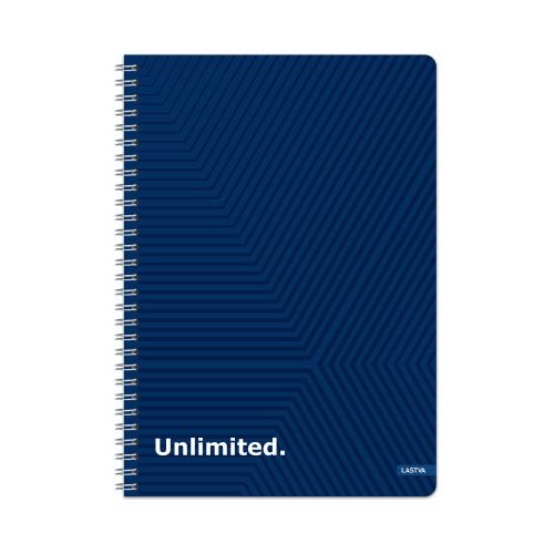 Тетрадка със спирала LASTVA Unlimited, A5, 80 л., линиран офсет 70 г, тв. корица мат ламинат+UV лак 1