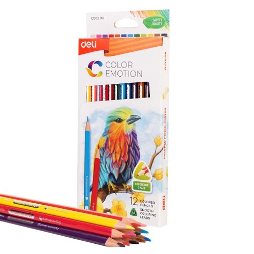 Цветни моливи Deli Color Emotion EC00200, триъгълно тяло, 12 цвята — Joya.bg 1