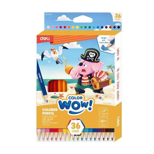 Цветни моливи Deli Color wow! EC143-36, шестоъгълно тяло, 36 цвята 1