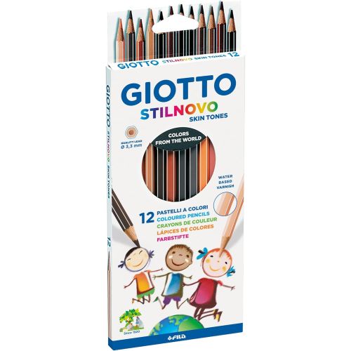 Цветни моливи GIOTTO STILNOVO Skin Tones, шестоъгълно тяло, 12 цвята 1