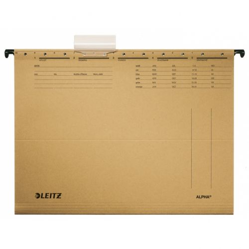 Висяща папка за картотека LEITZ Alpha, 344х250 мм, без машинка, с метални шини, картон 210 г — Joya.bg 1