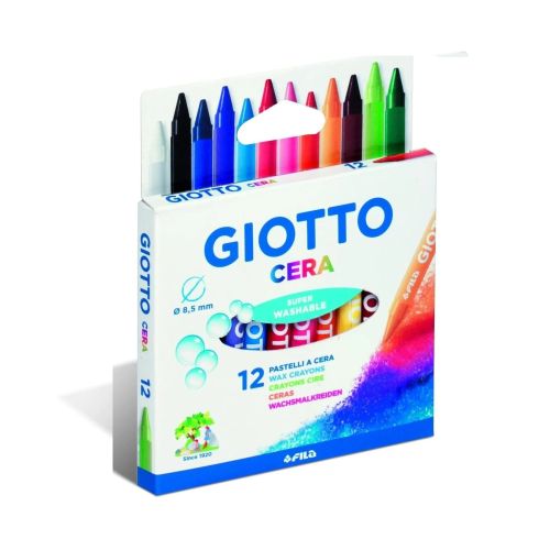 Восъчни пастели GIOTTO CERA, ф 8.5 мм, 90 мм, 12 цвята 1