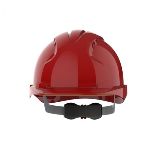Защитна каска JSP Evo 3® Mid Peak, вентилирана, с регулиращ механизъм колело, червена 1