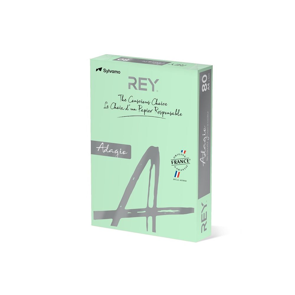 Копирна хартия REY Adagio, A4, 80 г, пастелен цвят Green (09), пакет 500 л. Копирна хартия REY Adagio, A4, 80 г, пастелен цвят Green (09), пакет 500 л.