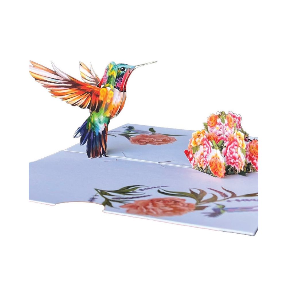 3D Pop-up поздравителна картичка Origami с колибри, 120 х 170 мм