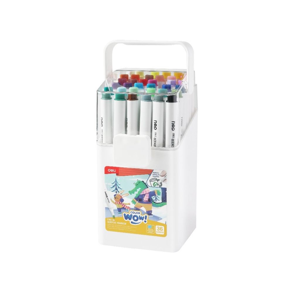 Акрилни маркери Deli Color wow! EC192-36, 36 цвята, PP опаковка
