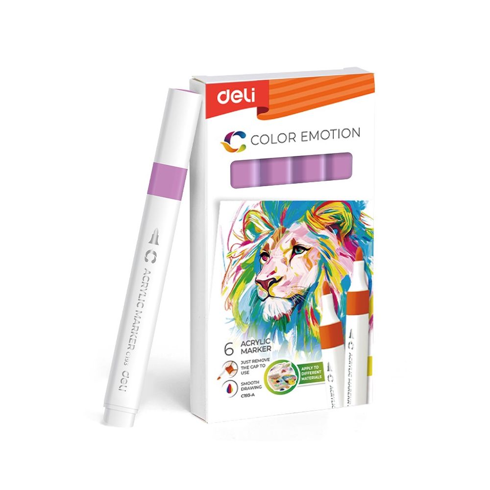 Акрилен маркер Deli Color Emotion EC193A, объл връх, Violet
