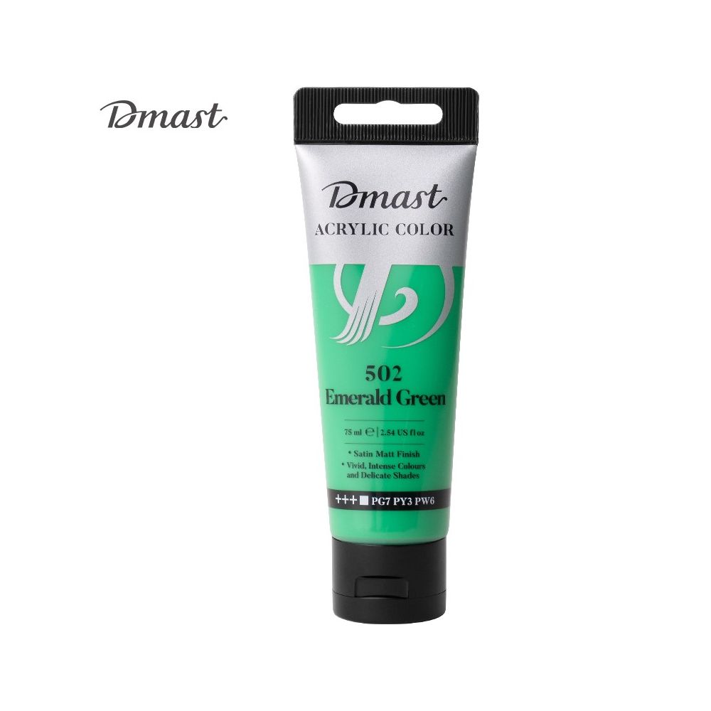Акрилна боя Deli Dmast EC330-EG, в тубичка 75 мл, 502 emerald green