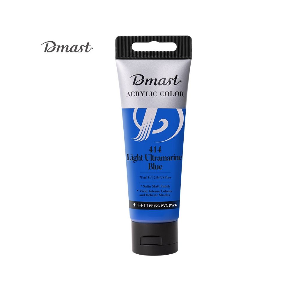Акрилна боя Deli Dmast EC330-LUB, в тубичка 75 мл, 414 light ultramarine blue