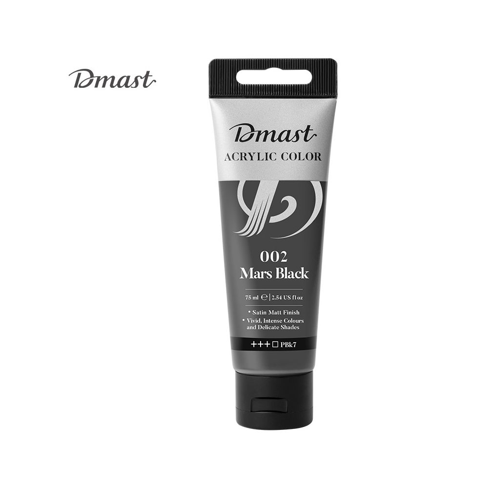 Акрилна боя Deli Dmast EC330-MB, в тубичка 75 мл, 002 mars black