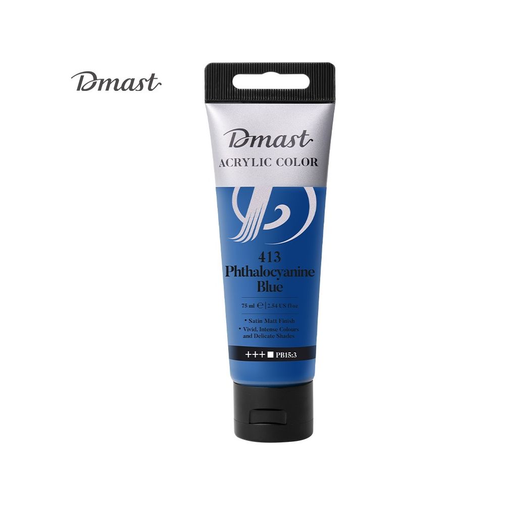 Акрилна боя Deli Dmast EC330-PB, в тубичка 75 мл, 413 phtalocyanine blue