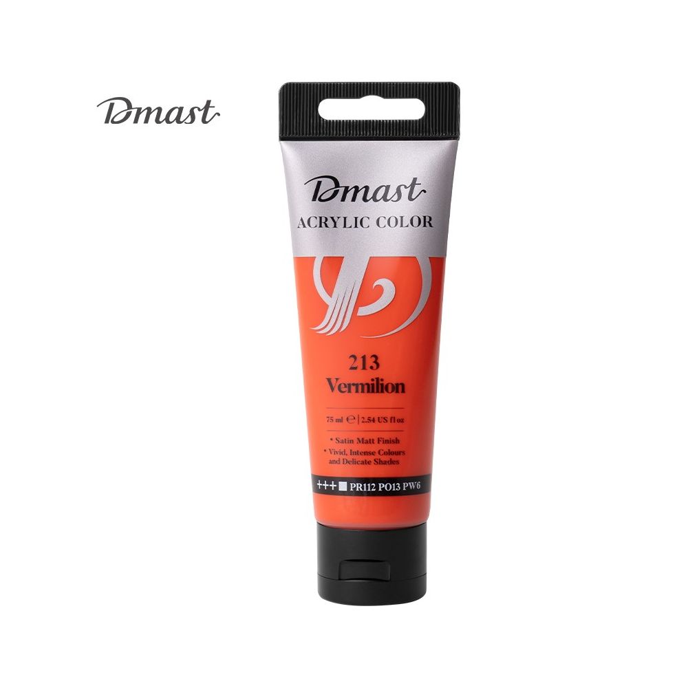Акрилна боя Deli Dmast EC330-VM, в тубичка 75 мл, 213 vermilion