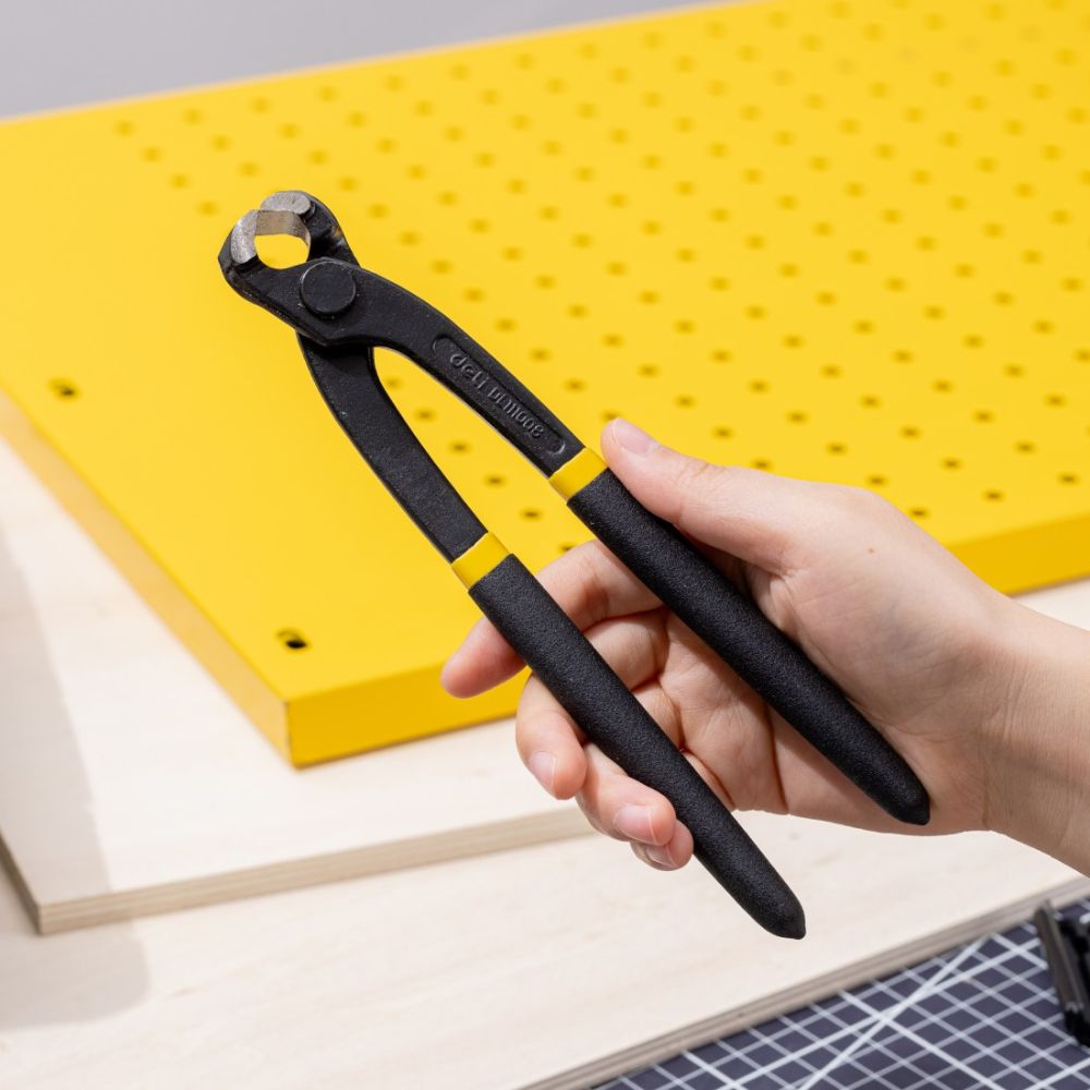 Арматурни клещи Deli TOOLS EDL111010, 10"/300 мм, гумирани дръжки, черни