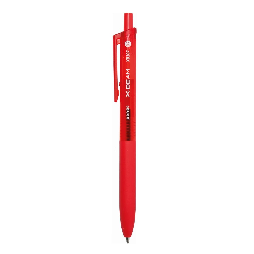 Автоматична химикалка Penac X-BEAM XB107, с грип, 0.7 мм, червена