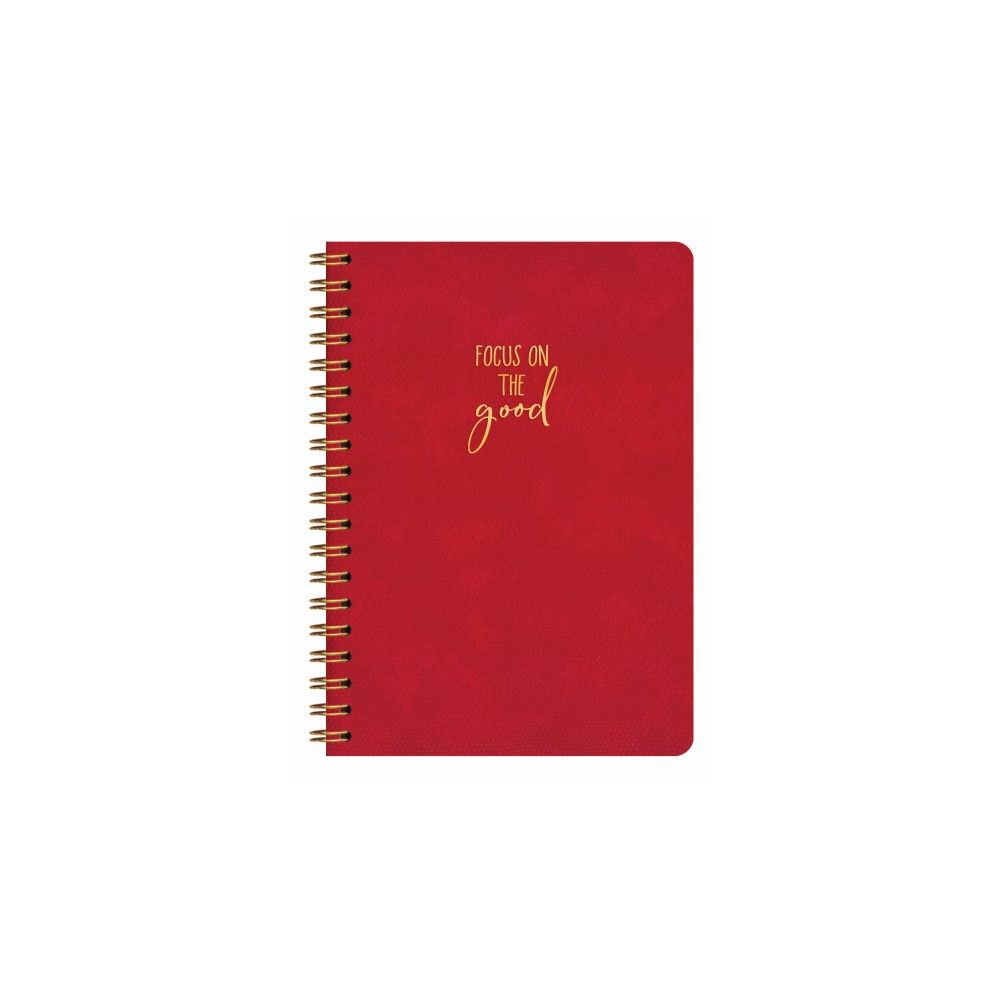Бележник със спирала LASTVA Palermo, B5, 90 л., линиран шамоа офсет 80 г, термо PU корица, червен