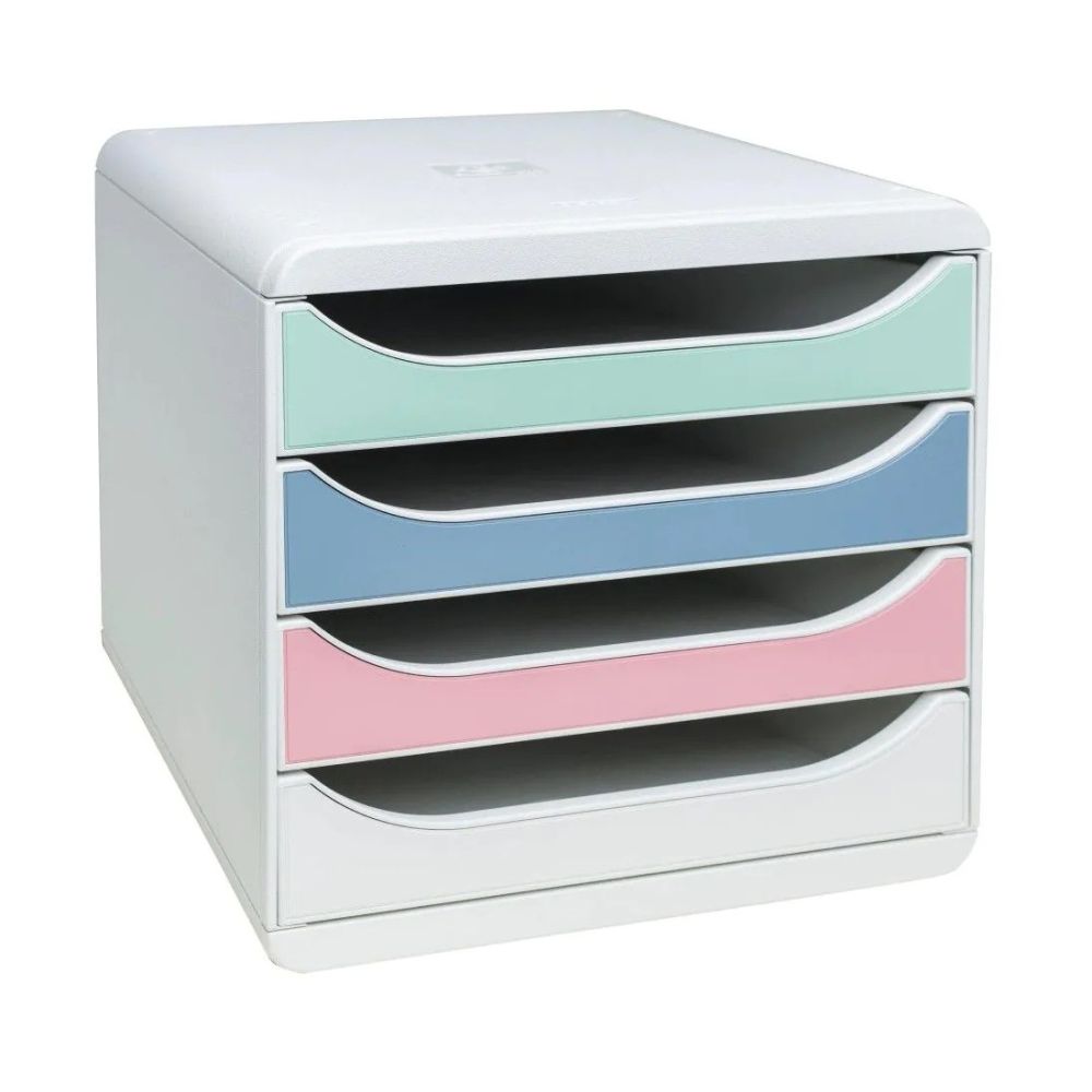 Бокс с 4 чекмеджета EXACOMPTA AutentiK BIG-BOX, 347x278x267 мм, Polystyrene, 4 цвята