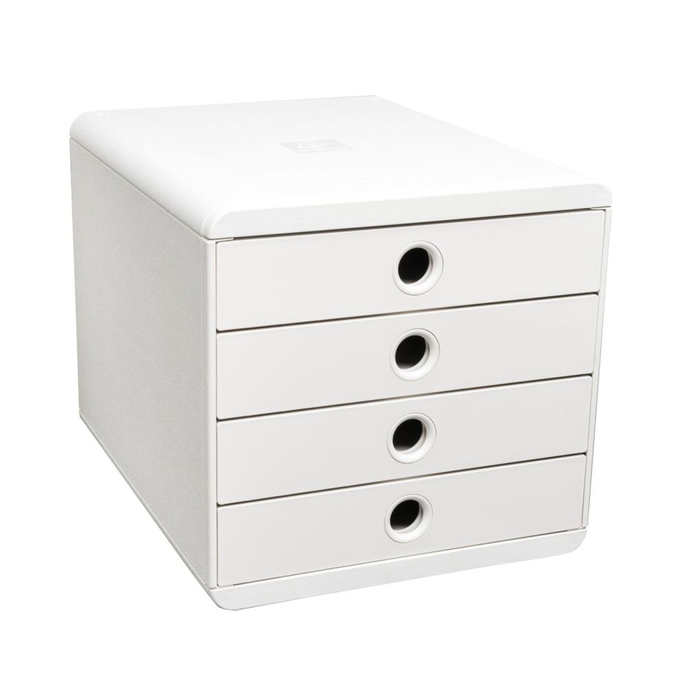 Бокс с 4 чекмеджета EXACOMPTA AutentiK POP-BOX PLUS, 347x278x267 мм, Polystyrene, бял