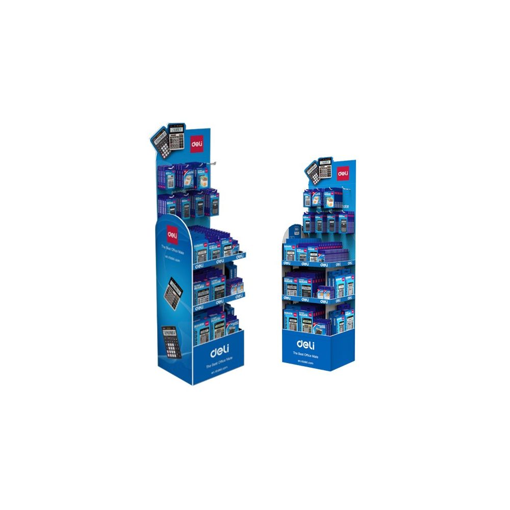 Дисплей Deli J00052, за калкулатори, 5 рафта, 8 куки, картон, 164х40х50 см