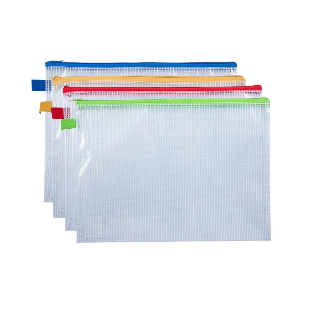 Джоб с цип Deli E5596, A4, PVC 280 mic, полупрозрачен