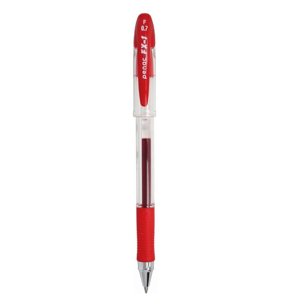 Гелова химикалка Penac FX-1, с грип, 0.7 мм, червена