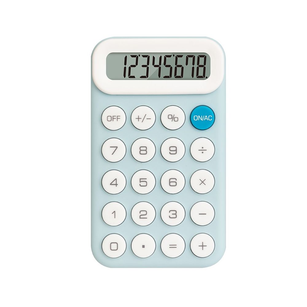 Калкулатор Deli EM10, джобен, 8 dgt, 110х64х13.5 мм, син