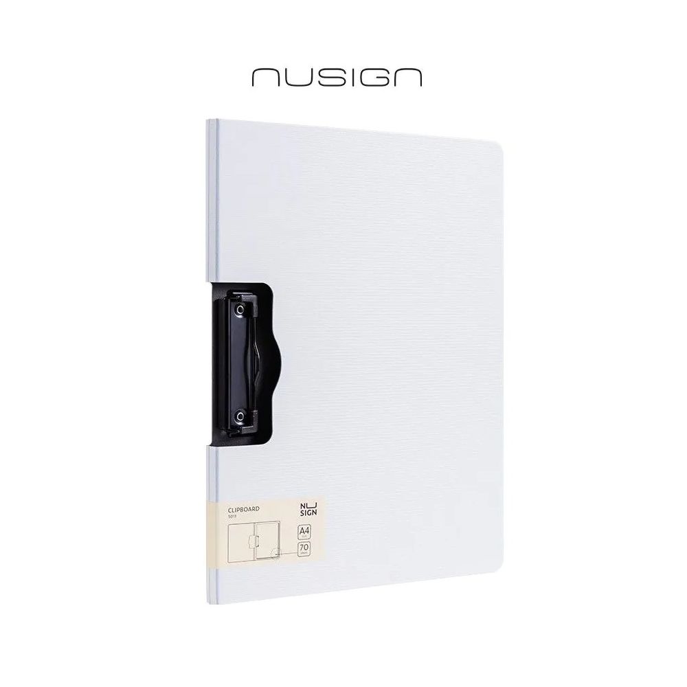 Клипборд с капак Nusign Classic E5011, A4, хоризонтален, Foam PP, бял