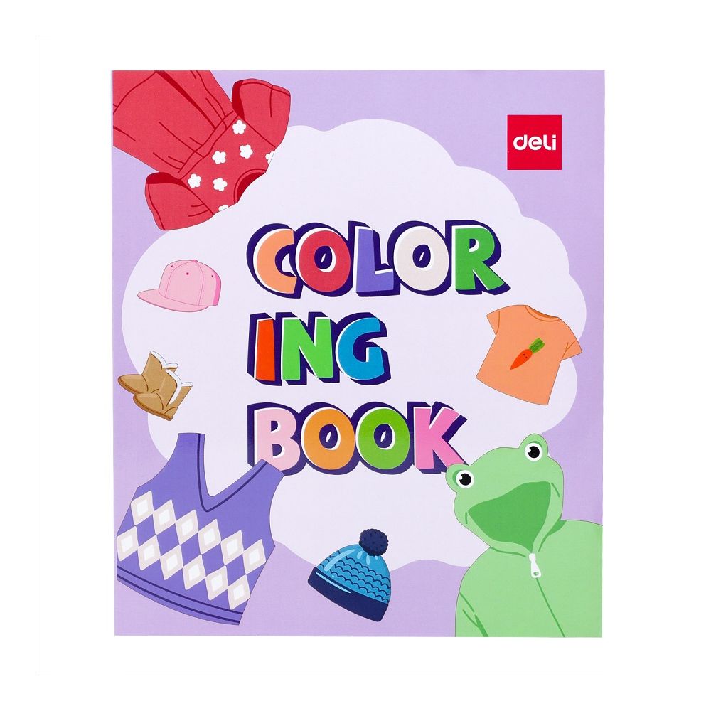 Книжка за оцветяване Deli EN045 Дрехи, 210х180 мм, 120 гр/кв.м, 12 л.