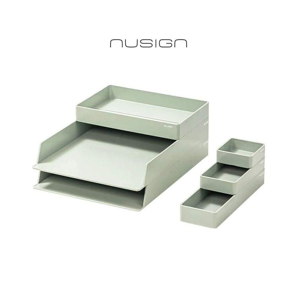 Комплект хоризонтални поставки Nusign Classic, ENS001, различни размери, ABS, 6 бр., зелени