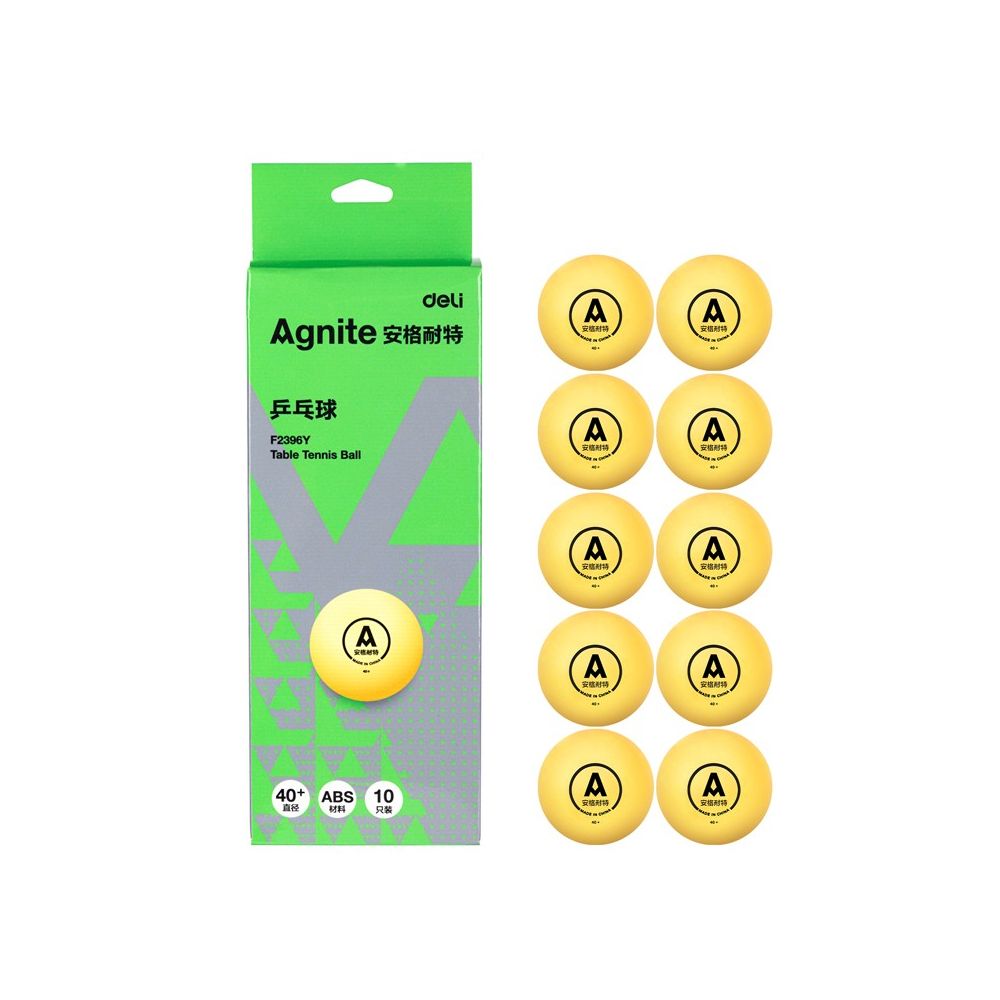 Комплект топчета за тенис на маса Deli Agnite F2396Y, жълти, кутия 10 бр.