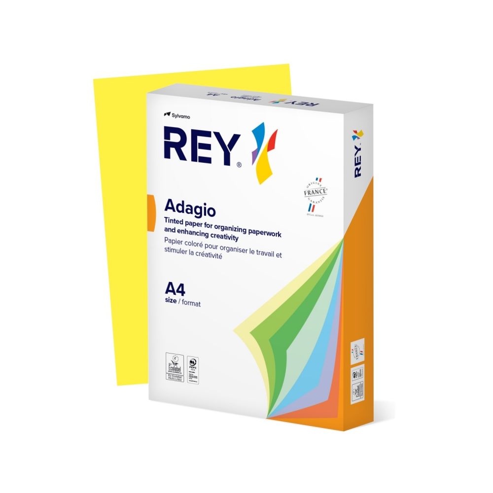 Копирна хартия REY Adagio, A4, 80 г, наситен цвят Yellow (66), пакет 500 л. Копирна хартия REY Adagio, A4, 80 г, наситен цвят Yellow (66), пакет 500 л.
