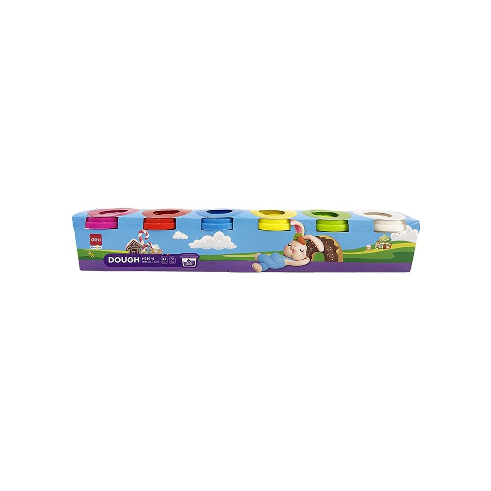 Моделин Deli Genius EH720-6, 6 цвята х 114 г, в кофички