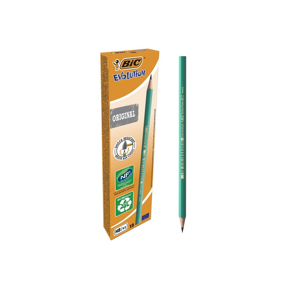 Молив без гума BiC Evolution 650, шестоъгълно тяло, HB