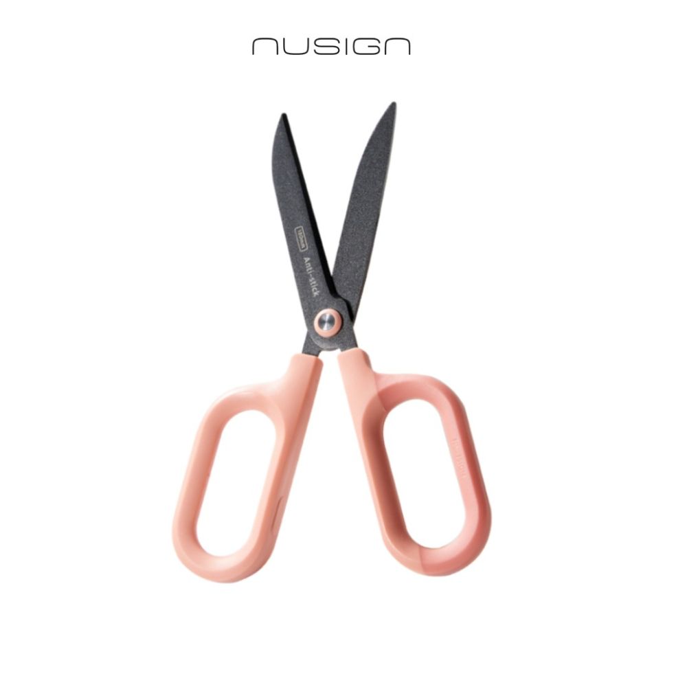 Ножица Nusign Classic EQG157, 180 мм, сиви остриета с тефлоново покритие, симетрични дръжки, розова