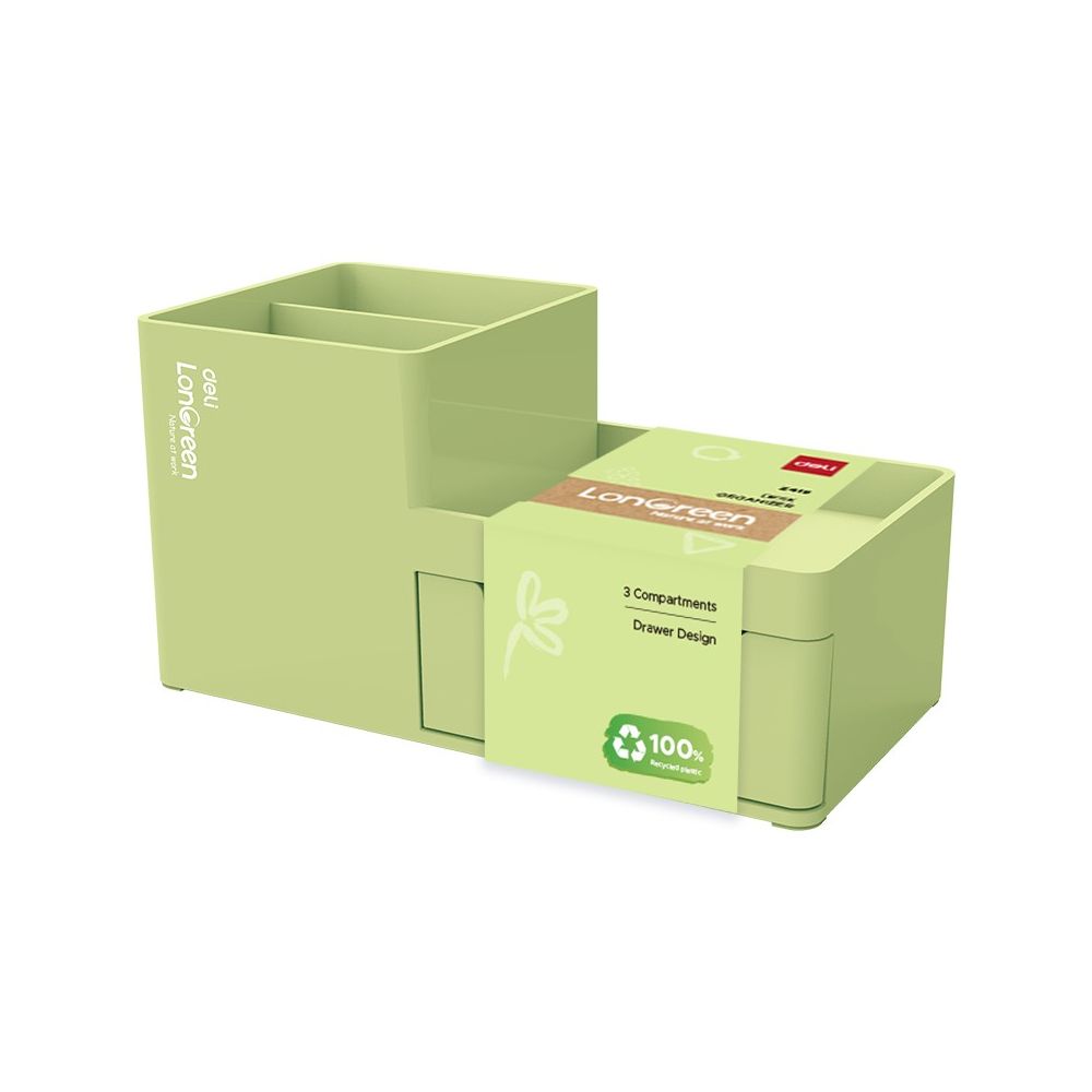 Органайзер за бюро Deli LonGreen, EZ419, 4 отделения, 172х88х90 мм, зелен
