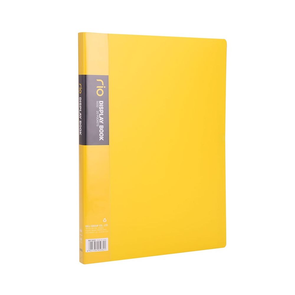 Папка с 20 джоба Deli Rio E5032, A4, PP, жълта